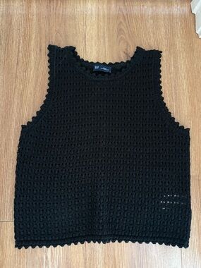 GAP Black Open-Knit Sleeveless Tank